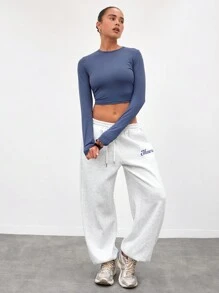 MUSERA ESSENTIALS 长袖修身吊带背心，休闲夏季度假春夏款，适合板式网球、网球、匹克球等运动。 - 寶藍色 - 查看 4