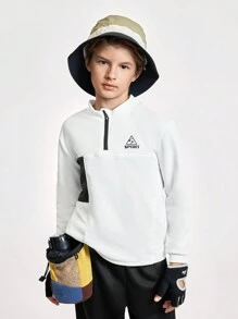 SHEIN Conjunto informal de 2 piezas de sudadera de punto con estampado de letras y pantalones para adolescentes, para otoño/invierno - Multicolor - Ver 2