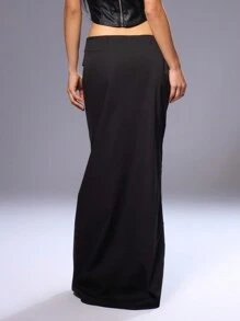 MUSERA Falda larga con cinturón, elegante para primavera y verano, sexy