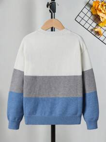SHEIN Maglione oversize a girocollo maniche lunghe per Tween Boys