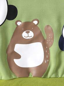 男嬰卡通圖案衛衣和衛褲 - 彩色 - 查看 3