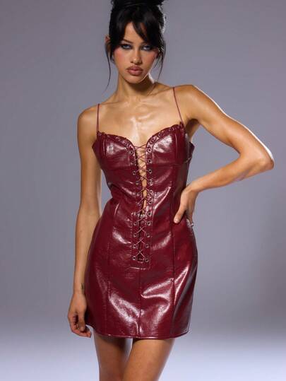 MUSERA Vestido Mini Corselet com Cadarço, Sexy, Romântico, Outfit de Ibiza para Férias, Outfit de Clube, Primavera/Verão, Casual Fofo, Férias, Concerto, Encontro à Noite, Festa de Aniversário, Halloween, Festa de Outono, Elegante