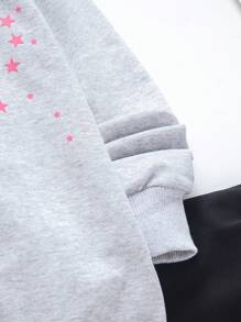 SHEIN بلوزة وبنطلون رياضي مطبوعان بطبعة الحرف واليونيكورن للفتاة الشابة - متعدد الألوان - مشاهدة 4