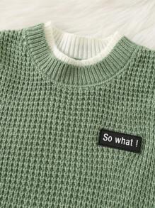 1 pièce Tenue pull décontracté pour jeunes garçons, avec design brodé, convient pour tenues d'enfants, vêtements de jeunes garçons, rentrée des classes, fête d'anniversaire, mariage, baptême, usage quotidien, saisons d'automne et d'hiver