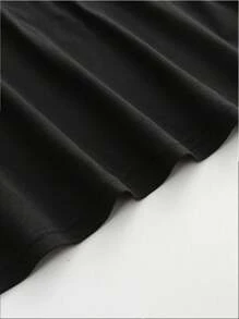 SHEIN LUNE 大码女式纯色圆领修身吊带背心连衣裙，夏季 - 彩色 - 查看 3