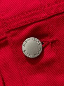 SHEIN Tween Boy Fashion Casual Red Denim Boys Pocket Design Lapel Long Sleeve Jacket Outerwear For Boys Costume Dailywear And Summer Kids Clothes Kids Coats Boys(This Product Is A Single Product Excluding Jeans And Other Trouser Suits) - Red - View 6