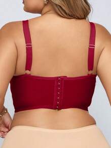 1 pieza Bralette sin aro informal cómoda sin respaldo de tirantes finos para tallas grandes