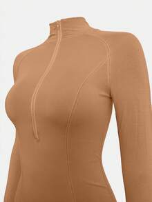 Váy ngắn co giãn có khóa kéo gợi cảm dành cho nữ Áo choàng dự tiệc đi nghỉ - màu nâu - Xem 4