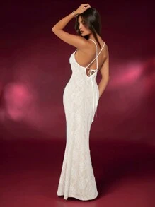 Forever 21 Love And Lemonade  Homecoming Dress Mermaid Dress Formal Gown - White - View 8