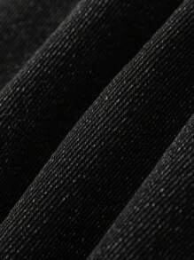 SHEIN 青少年男孩时尚休闲基本款黑色直筒牛仔裤，饰有装饰边，适合感恩节服装、日常穿着以及秋冬季穿着。 - 黑色 - 查看 8