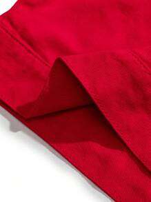 SHEIN Tween Boy Fashion Casual Red Denim Boys Pocket Design Lapel Long Sleeve Jacket Outerwear For Boys Costume Dailywear And Summer Kids Clothes Kids Coats Boys(This Product Is A Single Product Excluding Jeans And Other Trouser Suits) - Red - View 8