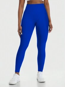 SHEIN Core Rhythm High Waisted Seamless Compression Legging For Women - Tummy Control Resilient Soft Touch Quick-Drying Breathable 4-Way Stretch Butt Lifting For Hiking Workout Running Cycling Yoga Pickleball Exercise Casual - Blue - View 6