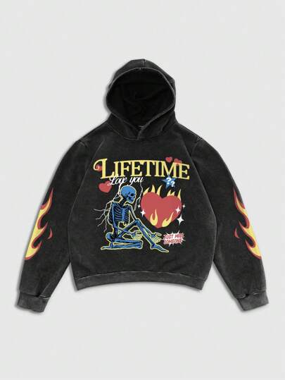 Street Life Men's Vintage Washed Hoodie, Street Style