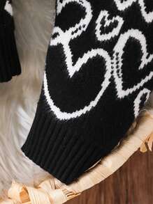 2pcs Baby's Autumn Set, Newborn Fashion Heart Pattern Knitted Sweater Set - Multicolor - View 4