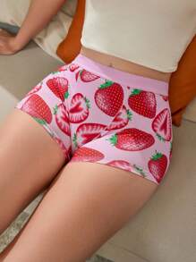 Eraneu 甜美可愛女士草莓印花短褲（單品） - 彩色 - 查看 1