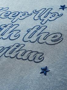 Manfinity VCAY Men's Loose Fit Acid-Washed Knit Hooded Sweater, For Fall Winter - Blue - View 3