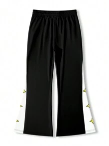 Manfinity EMRG Pantaloni casual da uomo con laccio, stampa a contrasto di cartone animato e lettere