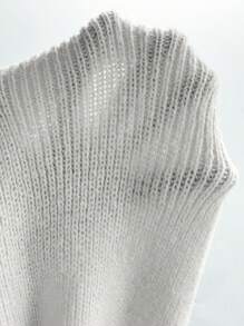 SHEIN Unity Women Contrast Color Splice Front Button Casual Knitted T-Shirt Dress - White - View 5