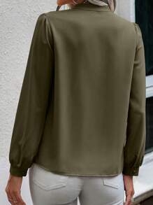 EMERY ROSE Women's Plain & Simple Daily Long Sleeve Shirt,Long Sleeve Tops Fall Cloth For Women - Army Green - View 2