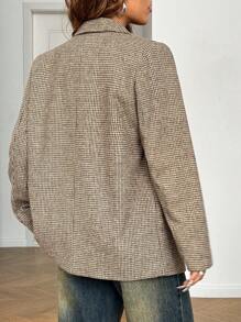 SHEIN EZwear 大码休闲宽松西装外套，女士冬季服装 - 彩色 - 查看 2