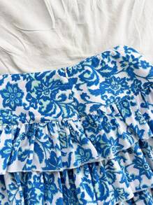 Soleia Floral Layered Mini Skirt, Casual Vacation