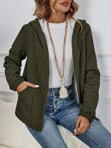 EMERY ROSE Corduroy thermisch gevoerde damesjas, casual dagelijkse winterjas voor dames