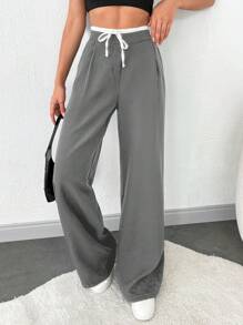 SHEIN Tall Bottom y pantalón cómodo para mujeres TALL - Gris Claro - Ver 4