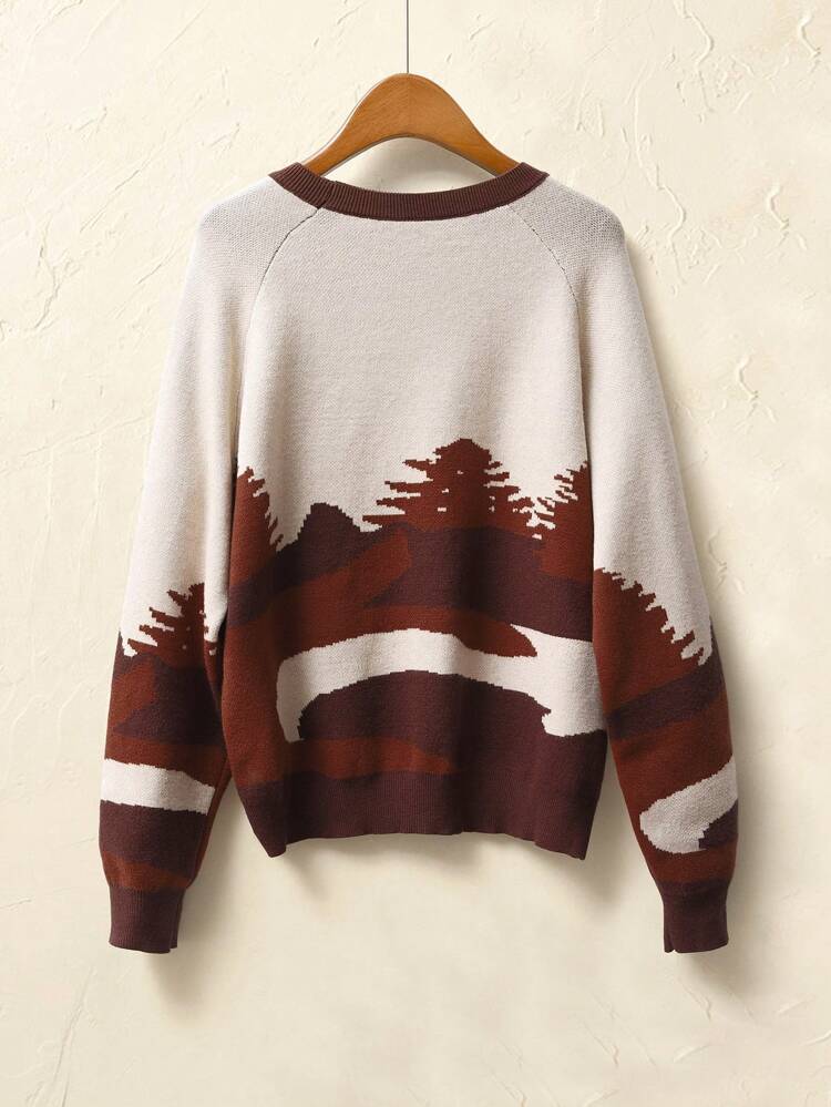 Women's Crew Neck Graphic Pattern Long Sleeve Fall Sweater