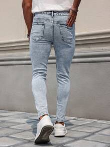 Manfinity LEGND Vaqueros ajustados informales con diseño de bolsillo para hombre