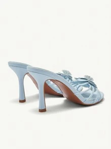 CUCCOO CHICEST Women 3D Floral Decor High Heel Sandals - Blue - View 4