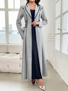 Al Najma Women's Crew Neck Long Sleeve Side-Tie Arabian Abaya, Elegant Maxi Modest Arabian Robe, For Evening Party/Wedding Guest/Anniversary