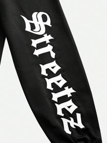 Manfinity NXTstreet Men's Loose Letter Graphic Knit Sweatpants, Pocket, Sports, Joggers, Streetwear - Baby Pink - View 3
