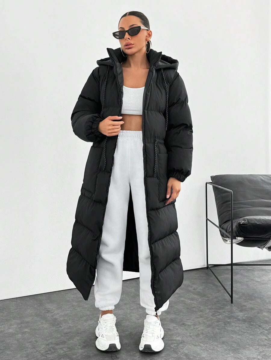 EURMUSE Waterproof, Keep Warm Feature, Double Colored Drawstring Detailed, Puffer Wintercoat
