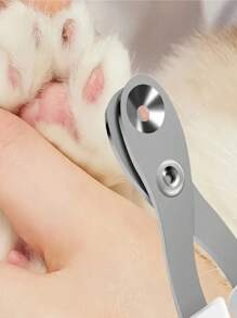 1 件不锈钢猫指甲钳，猫爪修剪器，带保护圆孔，防止出血，适用于猫、鸟、仓鼠等小动物，专业小动物指甲修剪器，单孔橙色、蓝色、装饰 - 藍色 - 查看 6