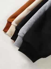 SHEIN Playful Pals Baby Boy's Casual Loose Solid Sweatshirt And Jogger Pants 2Pcs Outfit Set, Autumn Winter Warm Thickened Fashion Korean Style Baby Boy Clothes