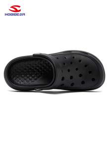 1 双儿童黑色木质木屐凉鞋，男女通用时尚沙滩鞋，适合男孩和女孩、青少年、所有季节 - 黑色 - 查看 6