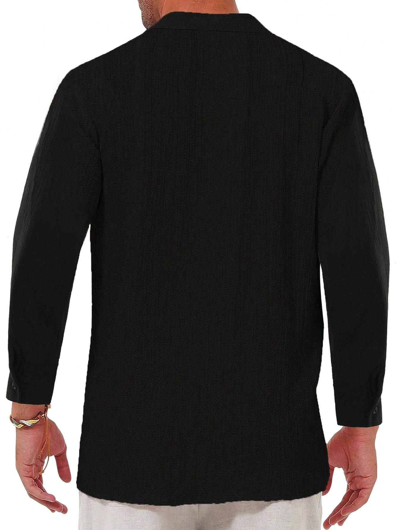 Manfinity Dauomo Plus Size Men's Solid Color Long Sleeve Casual Work Shirt 2569 9340