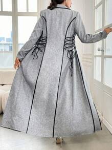 Al Najma Women's Crew Neck Long Sleeve Side-Tie Arabian Abaya, Elegant Maxi Modest Arabian Robe, For Evening Party/Wedding Guest/Anniversary