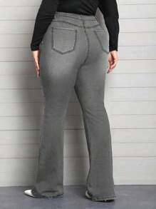 EMERY ROSE Plus Size Flared Flare Stretch Jeans för kvinnor - Grå - Visa 2