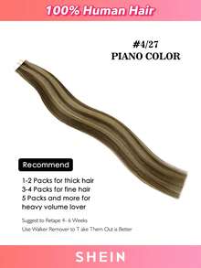 Premium Tape In Hair Extensions Human Hair Skin Weft Tape In Straight Thick Natural Hair Extensions 150G Tape In Hair Tape Ins Hair Extensions - SP4/27 - View 2