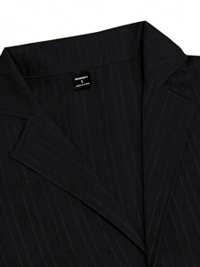 Manfinity Homme Men's Casual Solid Color Long Sleeve Shirt And Pants 2pcs Loose Suit, Spring & Autumn, Fall Clothes - Black - View 5