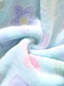 Baby Girl Floral Print Hooded Zip-Up Jacket, Fall/Winter - Green - View 3