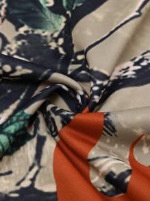 ROMWE MEN Street Life 1 件男士全印花连帽长袖运动衫，休闲日常穿着 - 彩色 - 查看 3