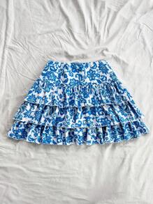 Soleia Floral Layered Mini Skirt, Casual Vacation