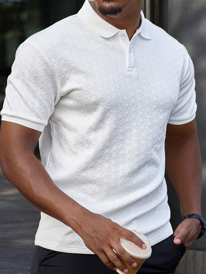 Manfinity Homme Manfinity Men's Solid Color Turndown Collar