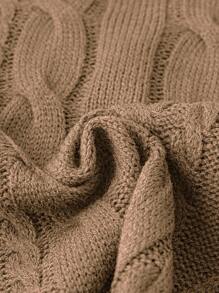 Calvaya 加大码纯色粗针织圆领毛衣，适合冬季