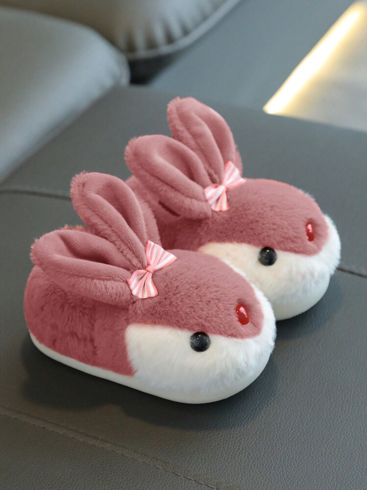 زوج من الأحذية المنزلية الأرنب الناعمة للأطفال 1 زوج، مناسبة للشتاء