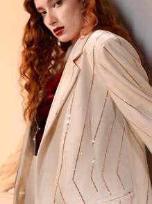 The Great Gatsby x MOTF BLAZER À DOUBLE BOUTONS PAILLETÉ