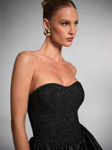 SHEIN BAE Damen Tüll-Rundhals-Ärmelloses elegantes Mini-Kleid, schwarzes Homecoming-Kleid, Homecoming-Kleider, kurzes Abendkleid, schwarzes Mini-Kleid, kurzes Abendkleid, Halloween-Outfits, Halloween-Kleid, Piraten-Kleid, Vampir-Kleid, Catwoman-Kostüm - Schwarz - Übersicht 4