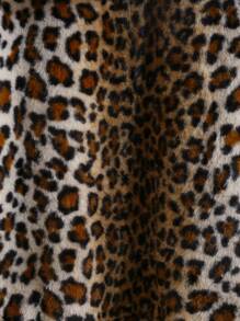 Calvaya 加大码连帽豹纹长袖卫衣，秋冬套头衫 - 彩色 - 查看 4